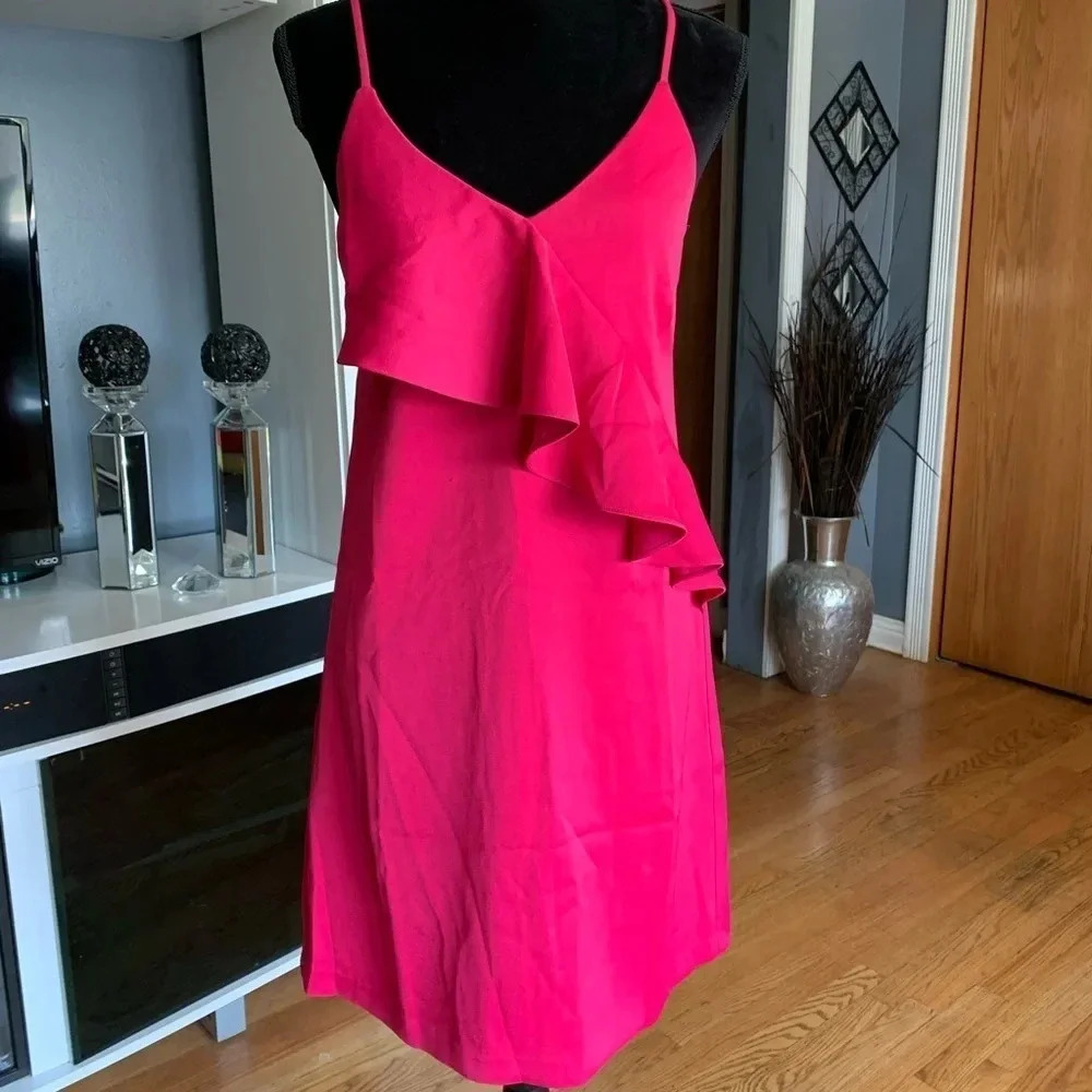 Chelsea28 Spaghetti Strap Ruffle Dress V-Neck Size S NWT